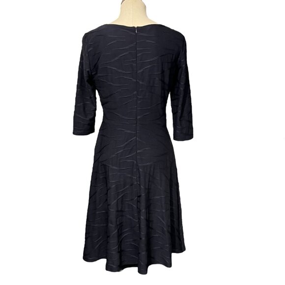 Joseph Ribkoff Dress Womens Black Textured Stretchy Bodycon A Line Midi size 6 - Picture 2 of 10